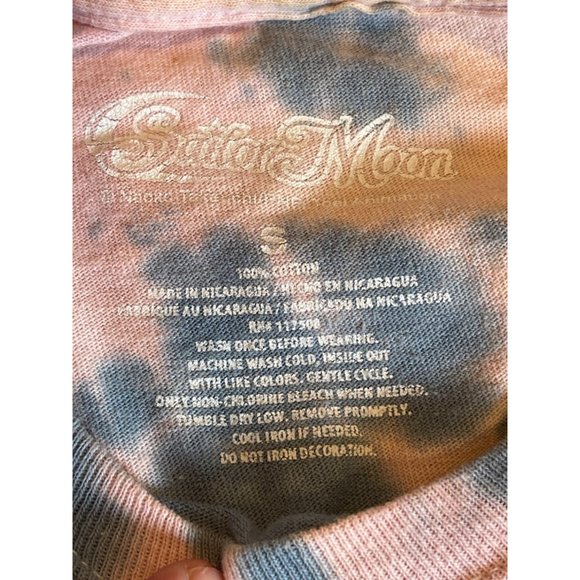 Rare Sailor Moon Tie Dye Pink Anime Long Sleeve T-shirt Women’s Size Small - Picture 4 of 5